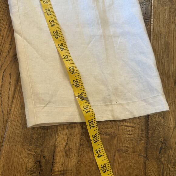 Kim Rogers White Linen Lined Pants High Rise Straight Leg Trouser Womens Sz 16 - Picture 5 of 6